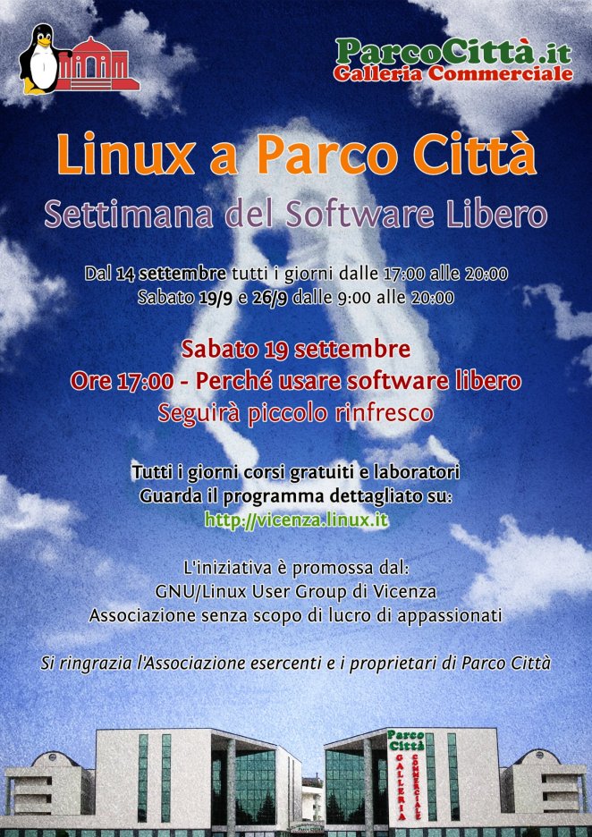 Settimana del software libero a Vicenza - Volantino by Andrea Lazzarotto